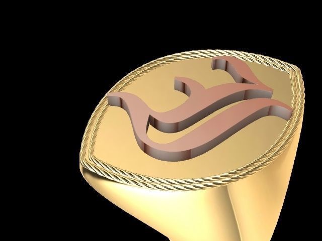 i alphabet ring stl verified  3D print model_1