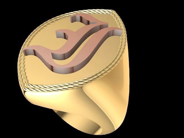 i alphabet ring stl verified  3D print model_7