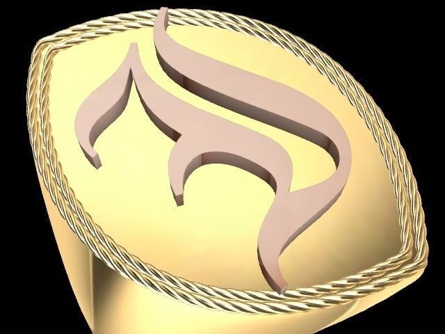 i alphabet ring stl verified  3D print model_2