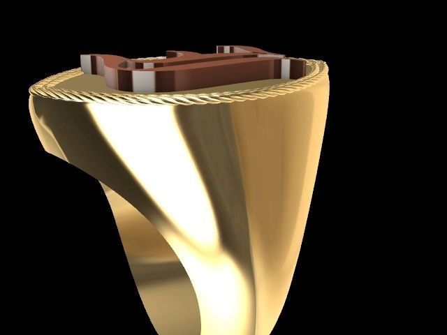 i alphabet ring stl verified  3D print model_8