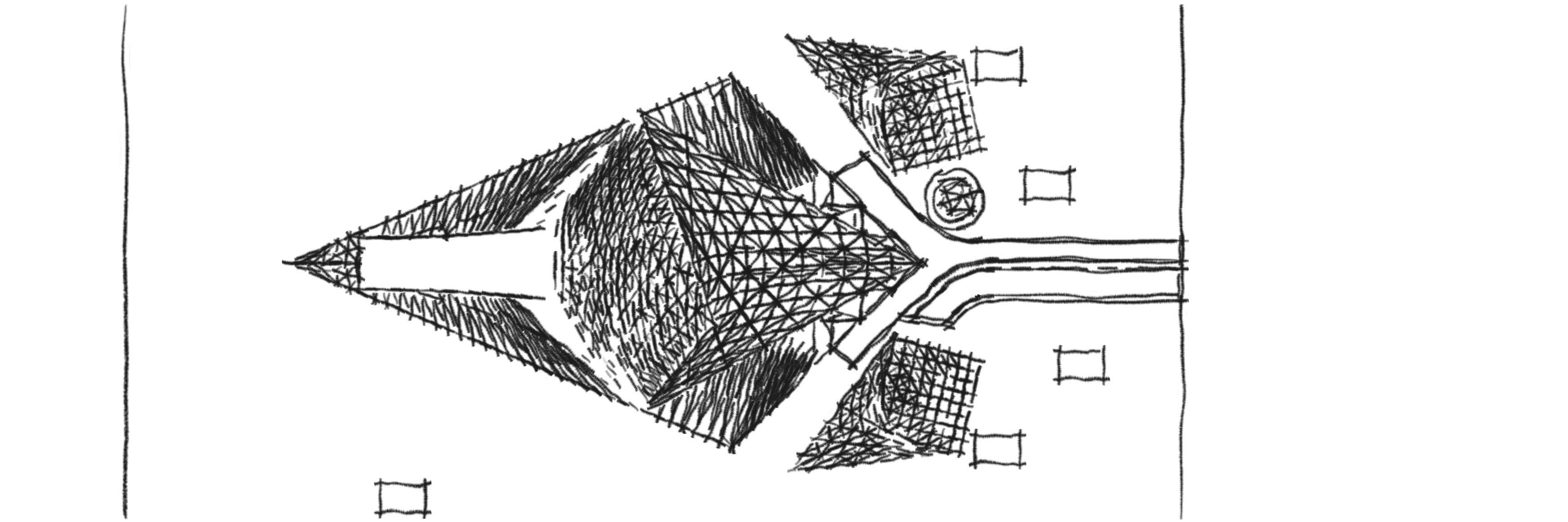 Office Building DECONSTRUCTIVISM 3D model Low-poly 3D model_7