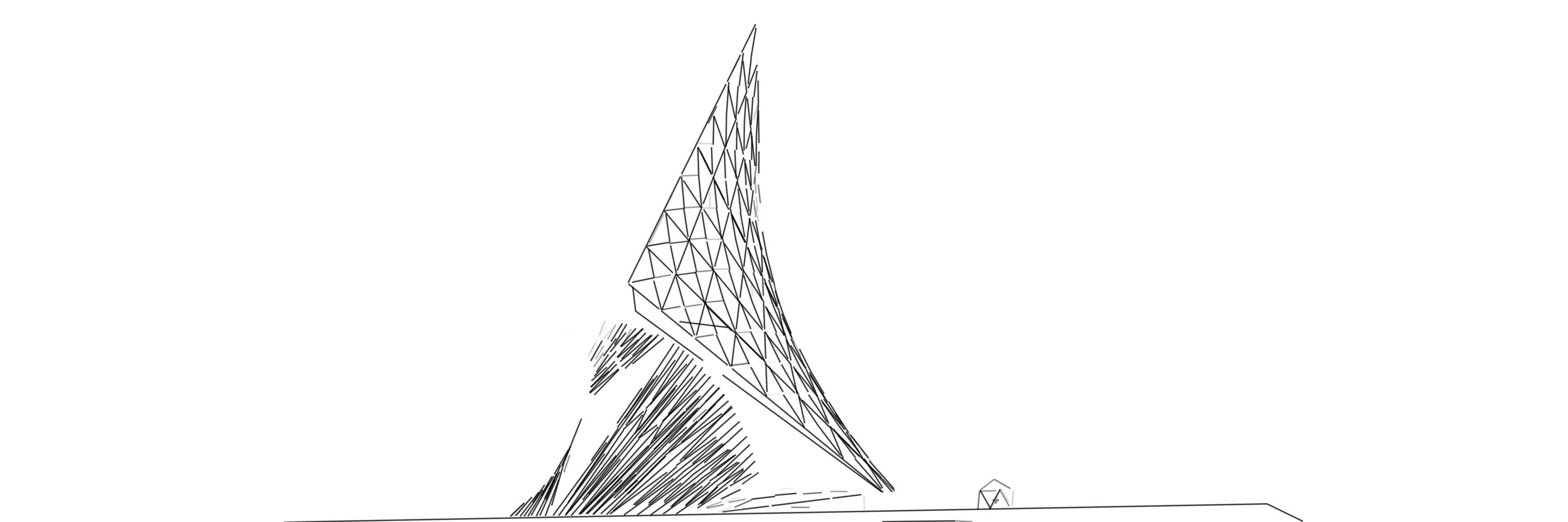 Office Building DECONSTRUCTIVISM 3D model Low-poly 3D model_9