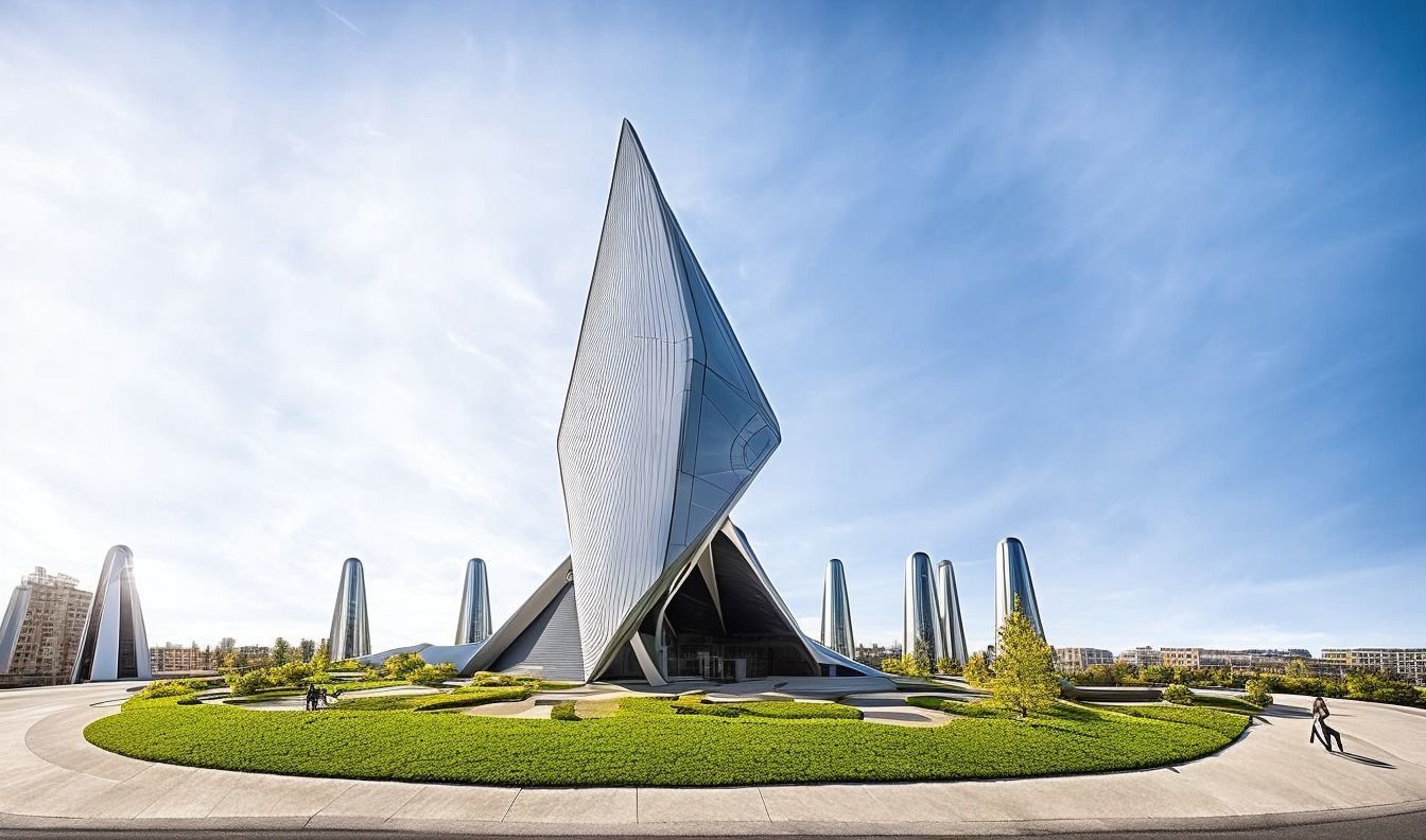 Office Building DECONSTRUCTIVISM 3D model Low-poly 3D model_2