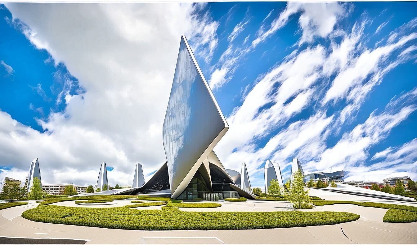 Office Building DECONSTRUCTIVISM 3D model Low-poly 3D model_3