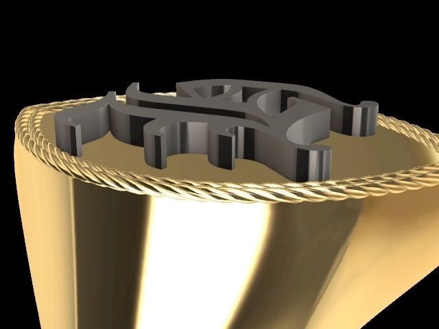 h alphabet designer Ring stl verified   3D print model_5