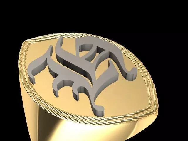 h alphabet designer Ring stl verified   3D print model_0