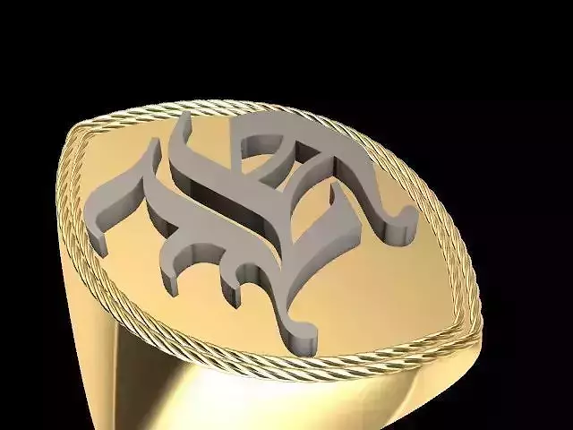 h alphabet designer Ring stl verified   3D print model