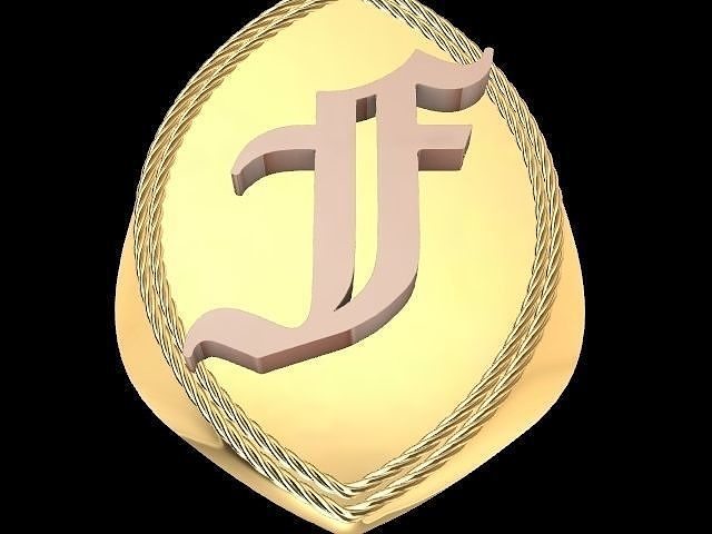 f alphabet ring stl verified  3D print model