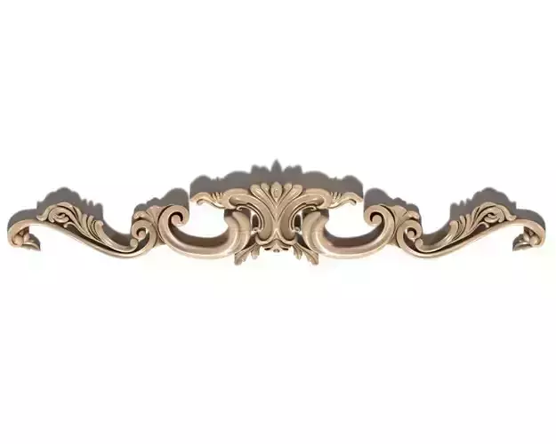 Cartouche-003 carved ornate crown molding 3D model