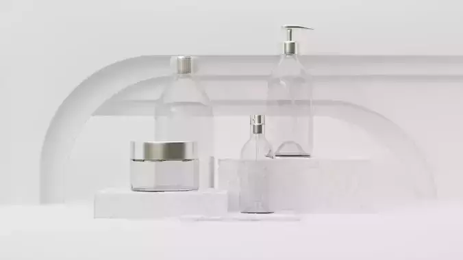 Cosmetics 3D model products Glasse and Iron