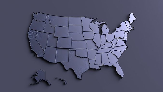USA Map 3D model
