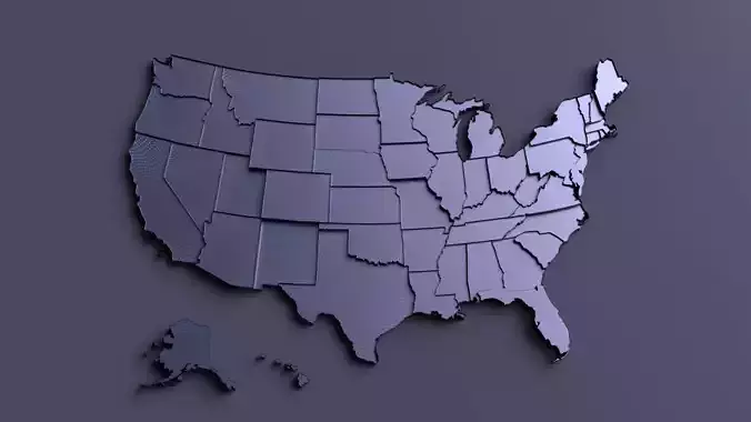 USA Map 3D model