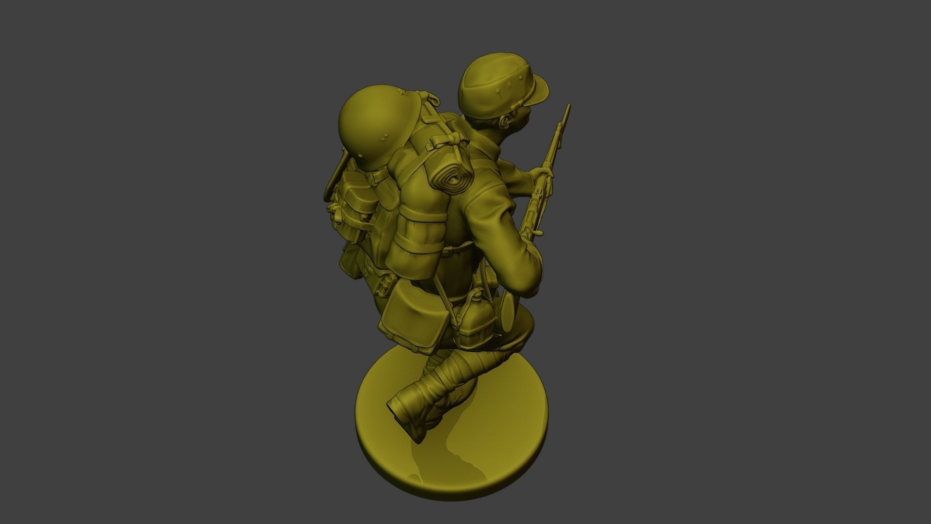 Japanese soldier ww2 Run J1 3D print model_22