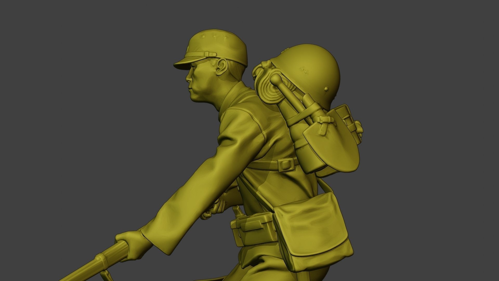 Japanese soldier ww2 Run J1 3D print model_17