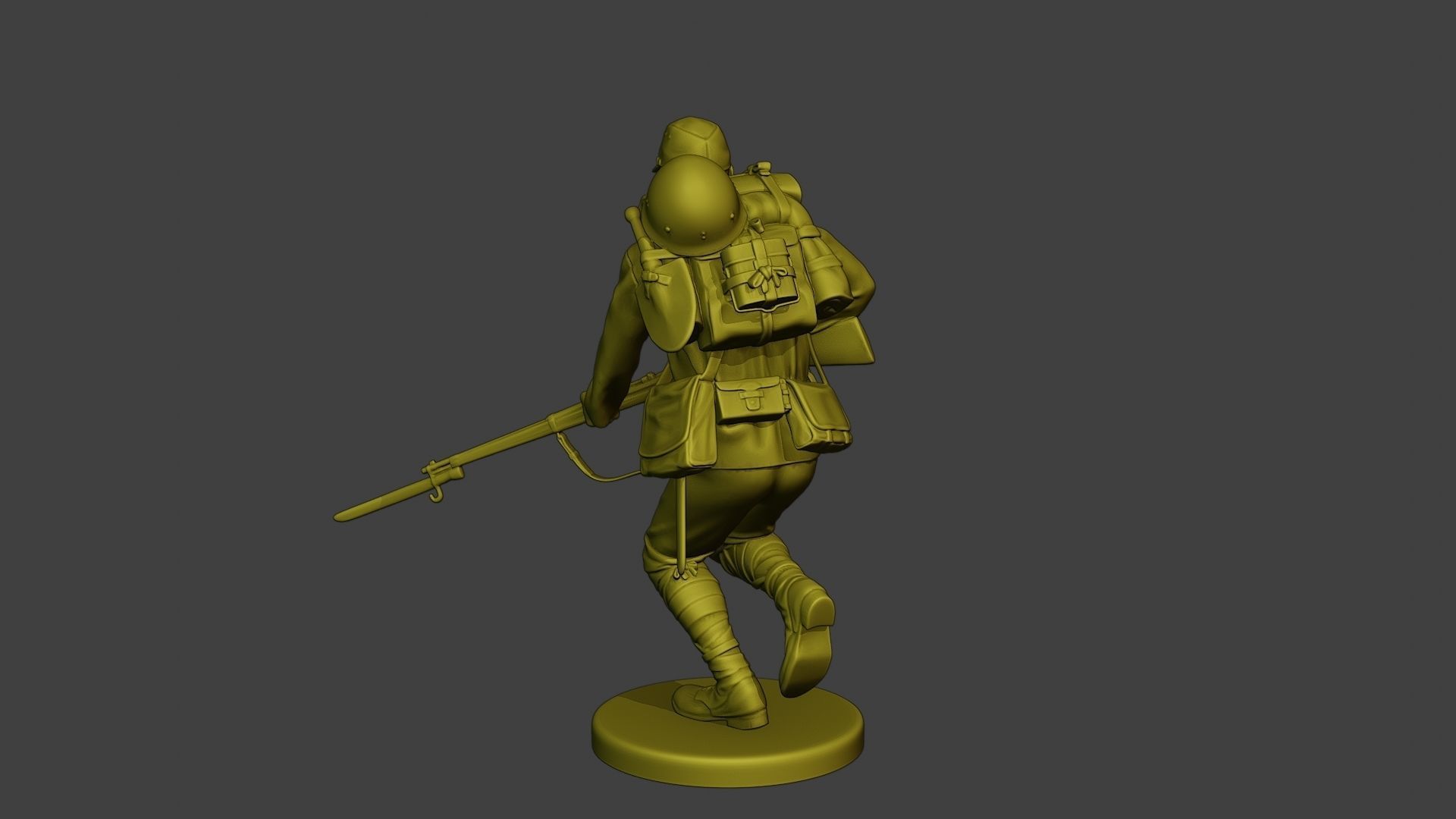 Japanese soldier ww2 Run J1 3D print model_5