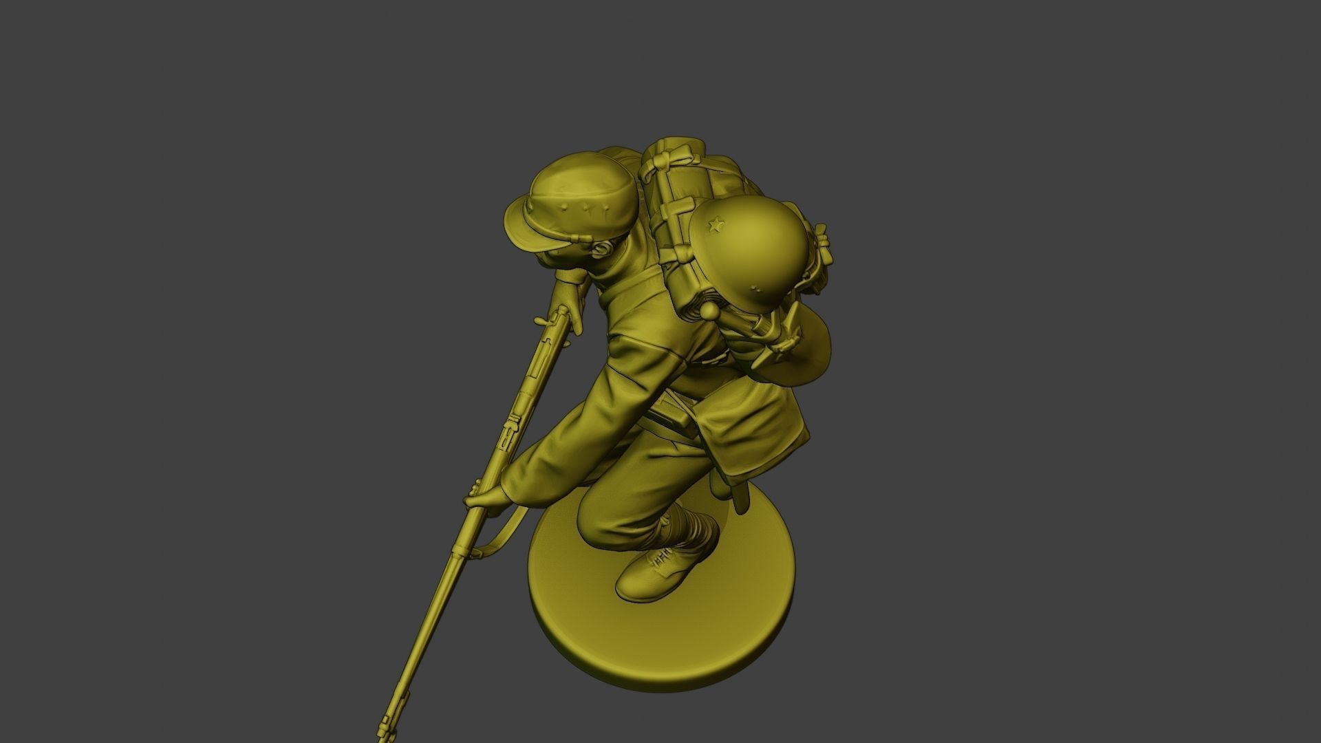 Japanese soldier ww2 Run J1 3D print model_15