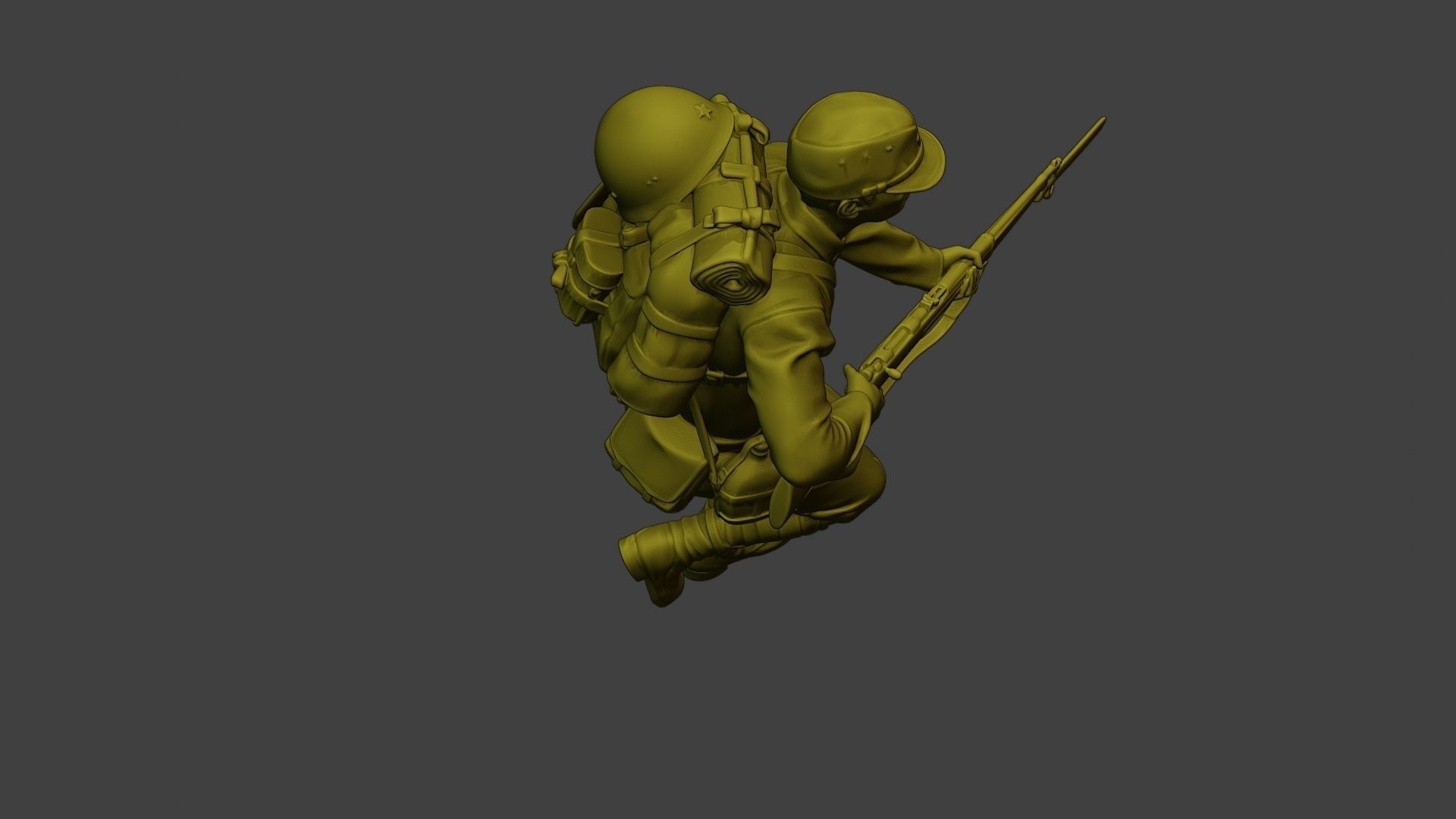 Japanese soldier ww2 Run J1 3D print model_23