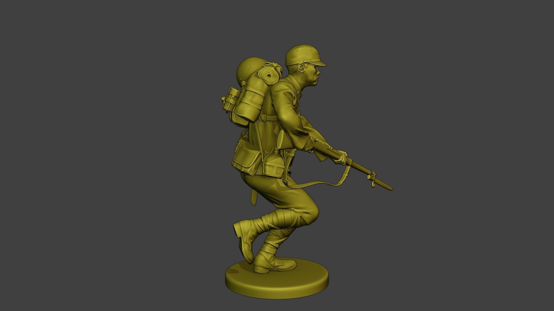 Japanese soldier ww2 Run J1 3D print model_8