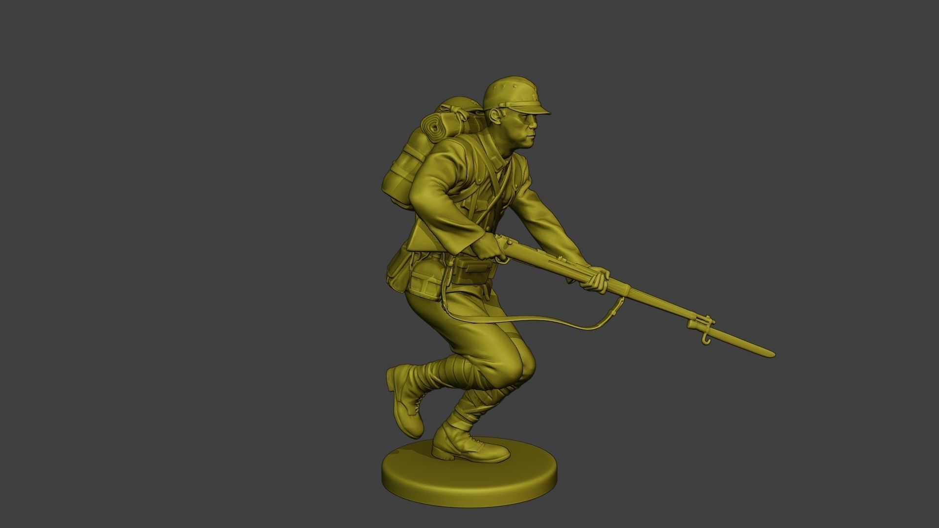 Japanese soldier ww2 Run J1 3D print model_9