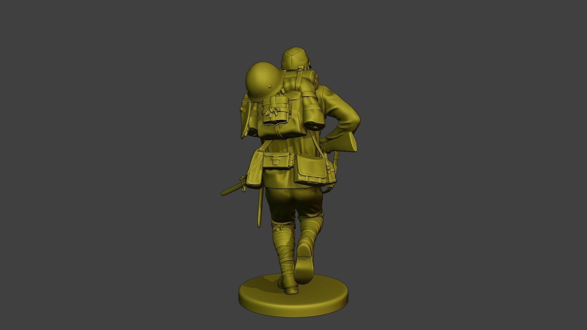 Japanese soldier ww2 Run J1 3D print model_6