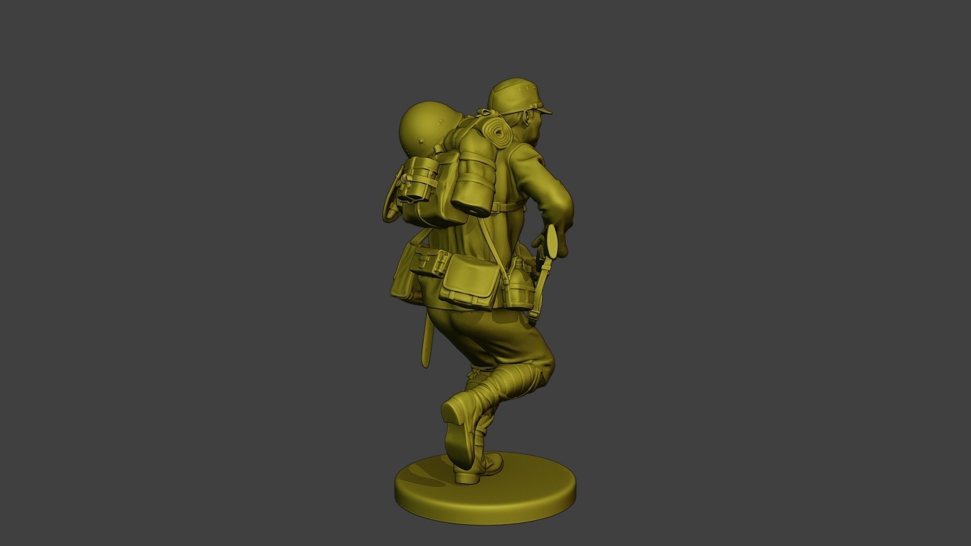 Japanese soldier ww2 Run J1 3D print model_7