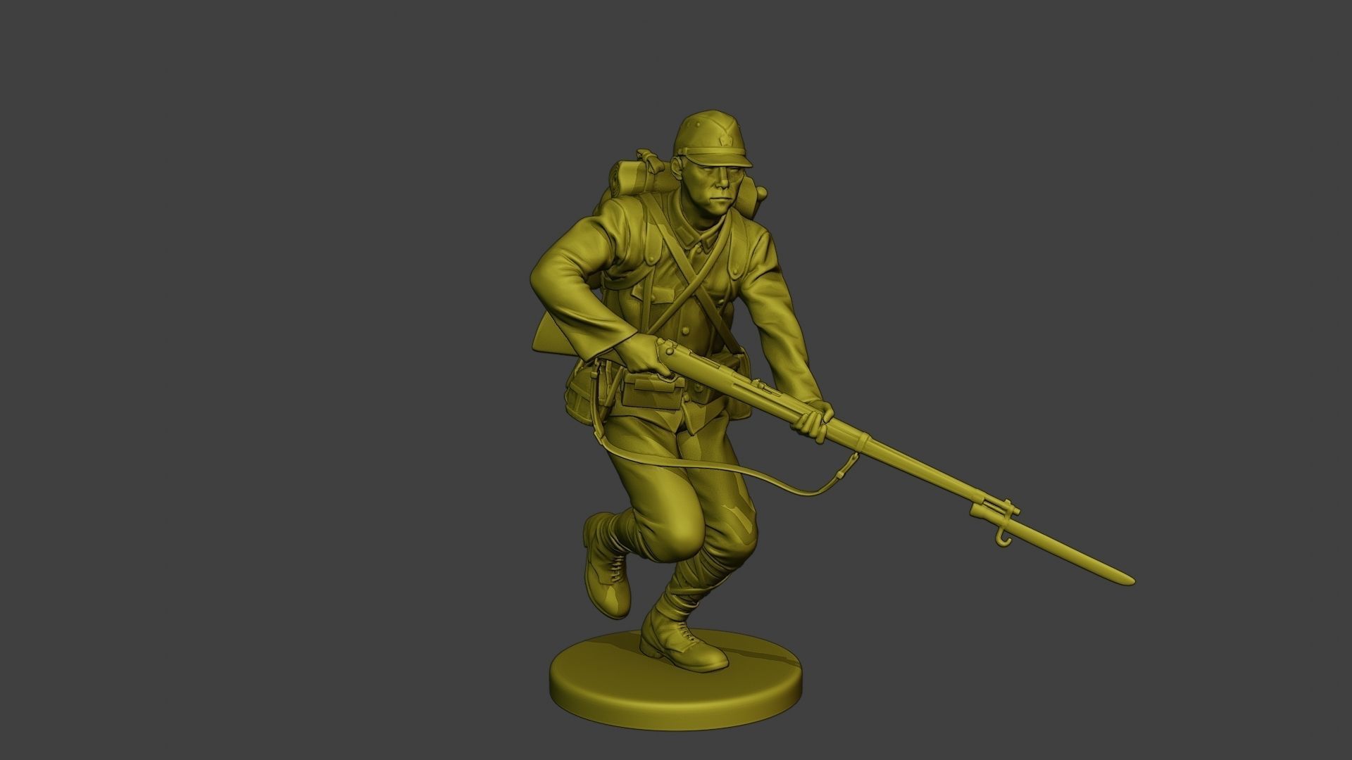 Japanese soldier ww2 Run J1 3D print model_10