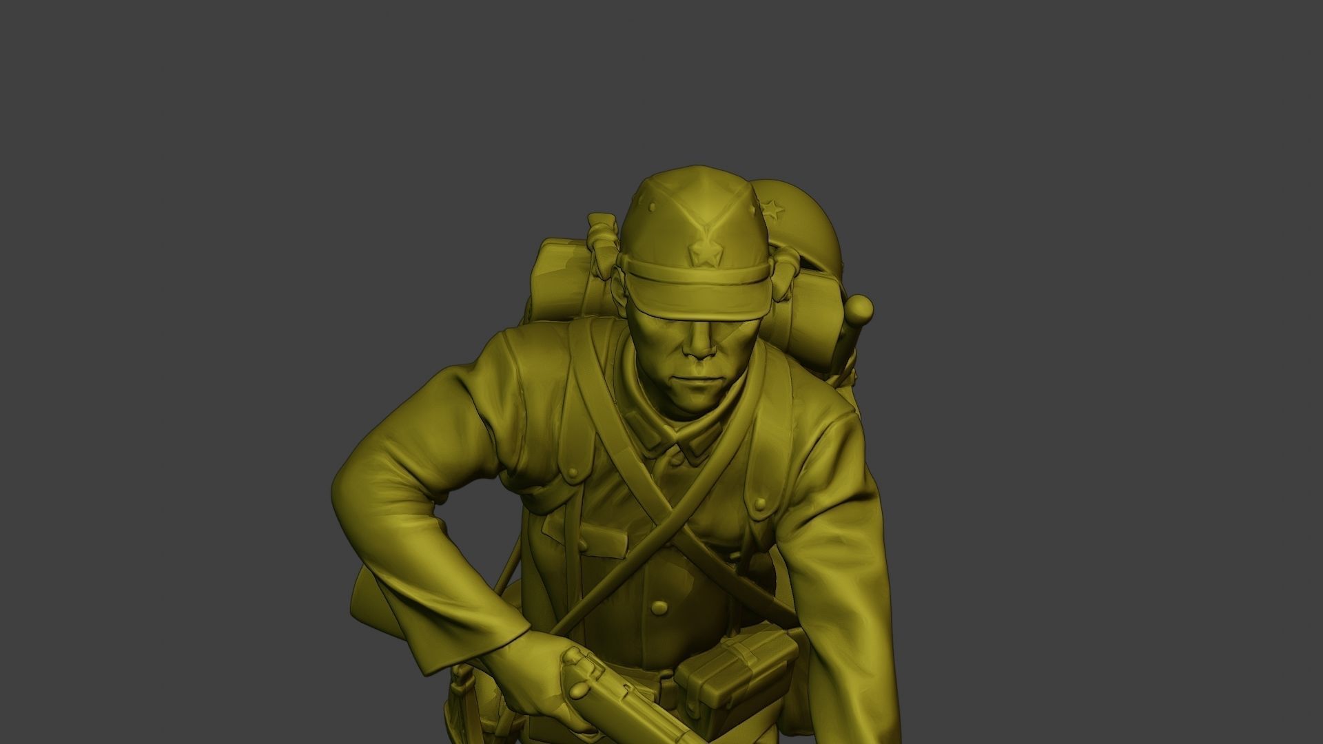 Japanese soldier ww2 Run J1 3D print model_19