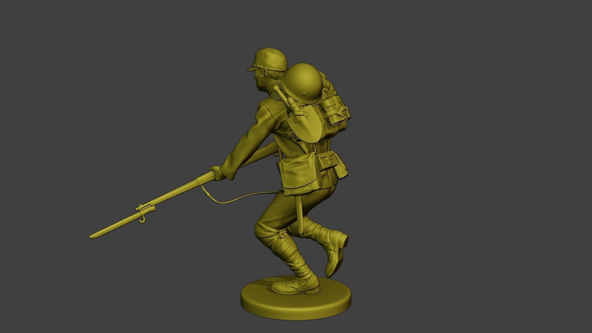 Japanese soldier ww2 Run J1 3D print model_4