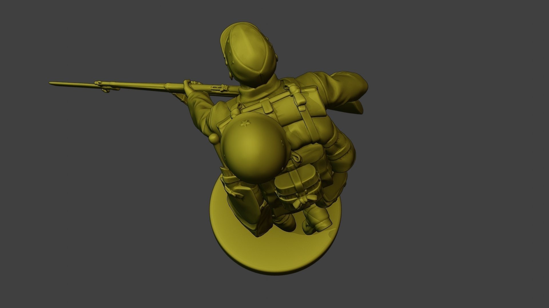 Japanese soldier ww2 Run J1 3D print model_16