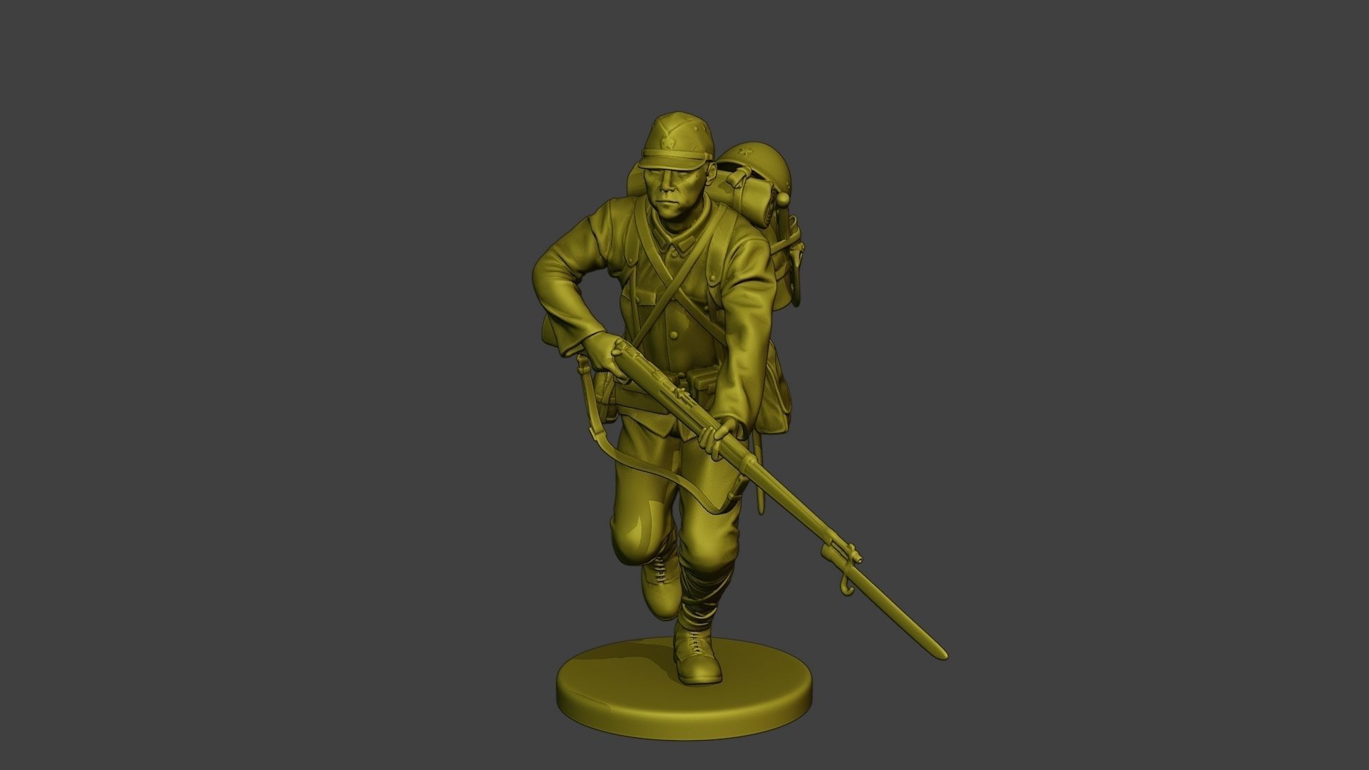 Japanese soldier ww2 Run J1 3D print model_11