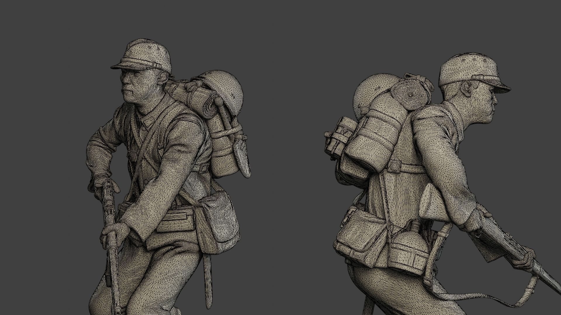 Japanese soldier ww2 Run J1 3D print model_12