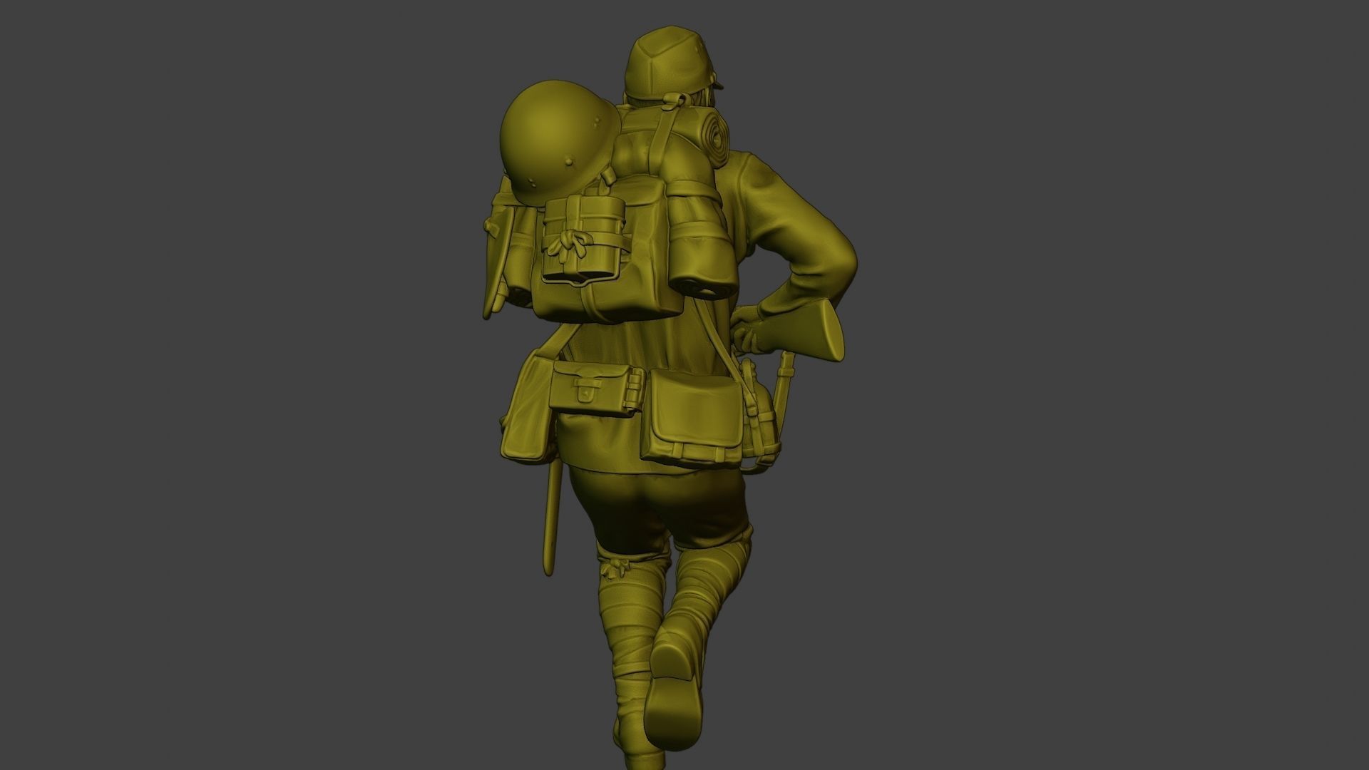 Japanese soldier ww2 Run J1 3D print model_25