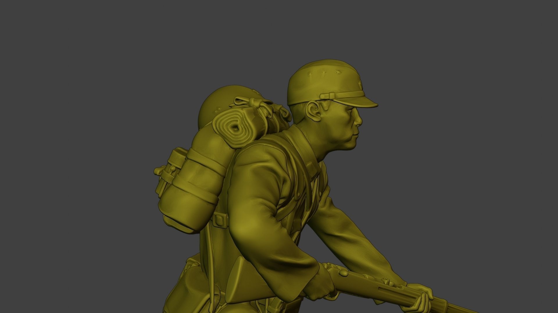 Japanese soldier ww2 Run J1 3D print model_20