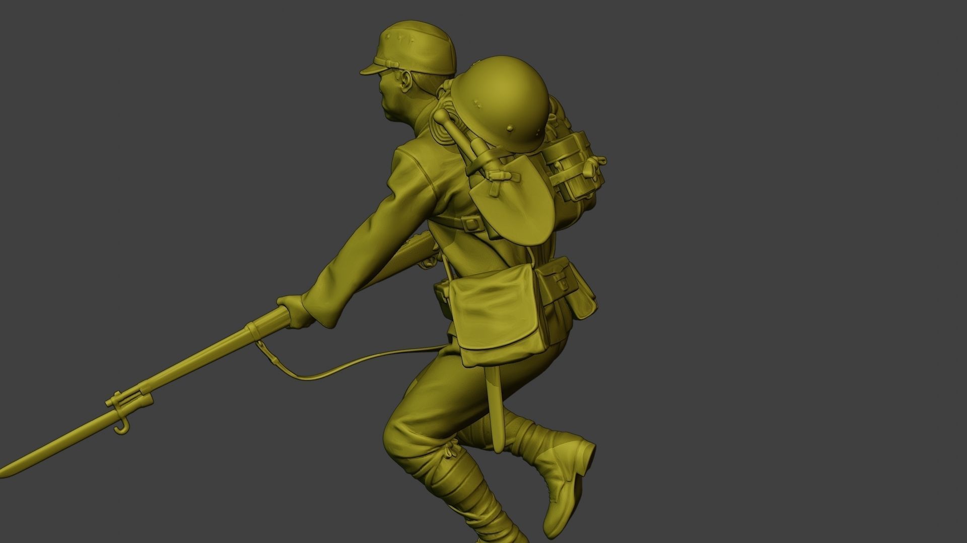 Japanese soldier ww2 Run J1 3D print model_26