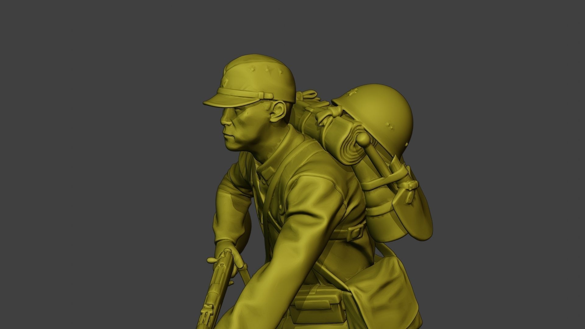 Japanese soldier ww2 Run J1 3D print model_18