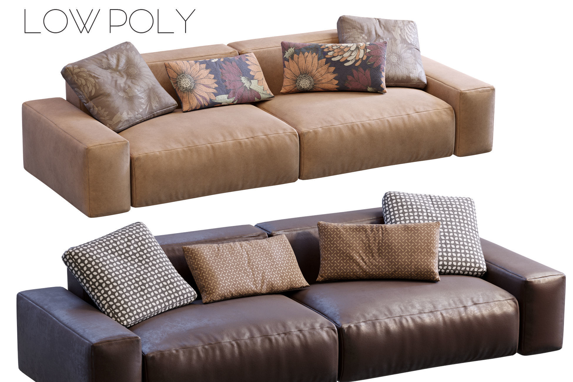 Jesse sofa Daniel Low-poly 3D model_29