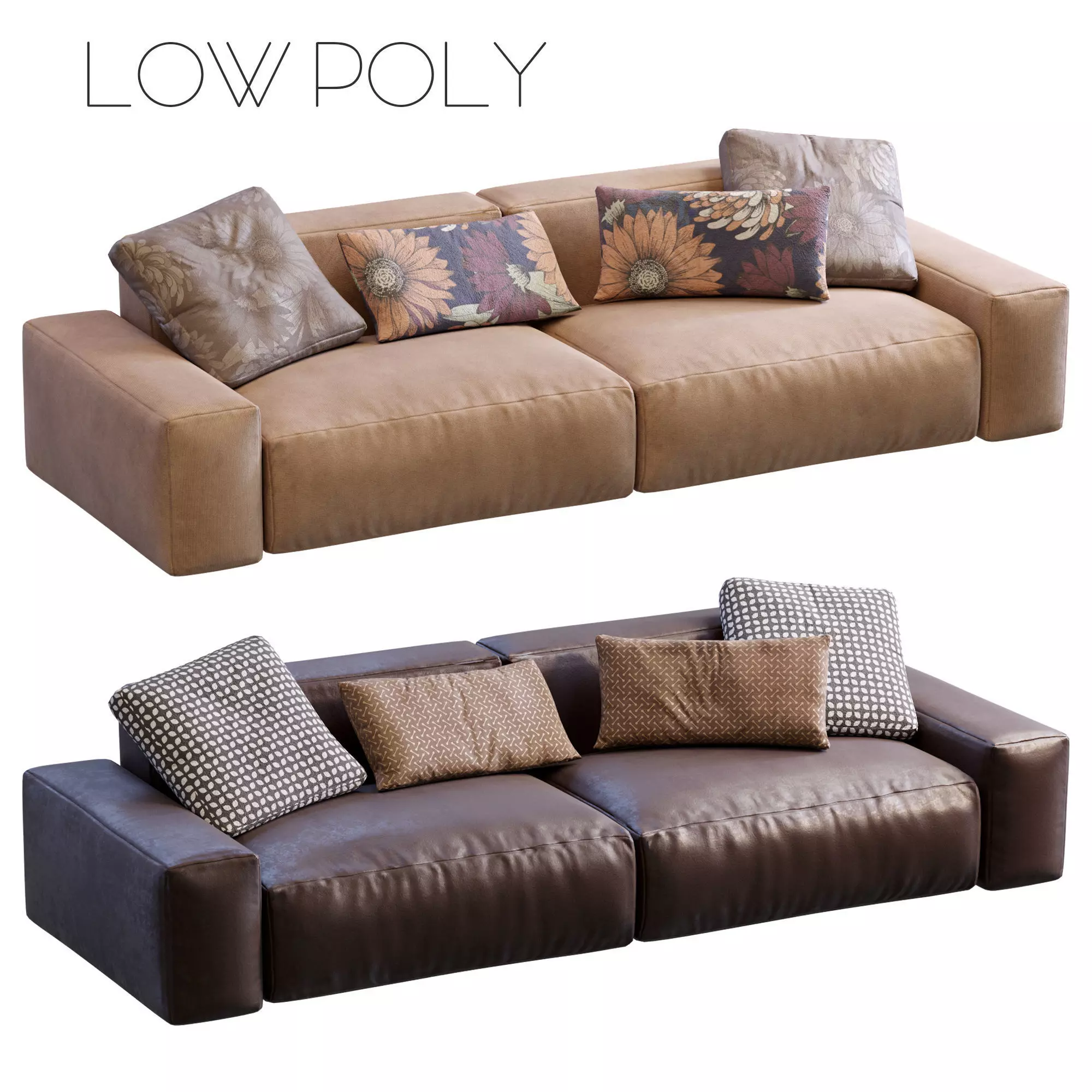 Jesse sofa Daniel Low-poly 3D model_0