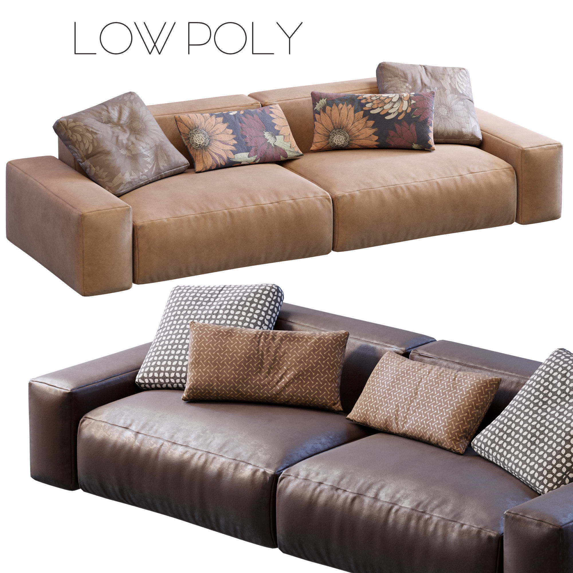 Jesse sofa Daniel Low-poly 3D model_11
