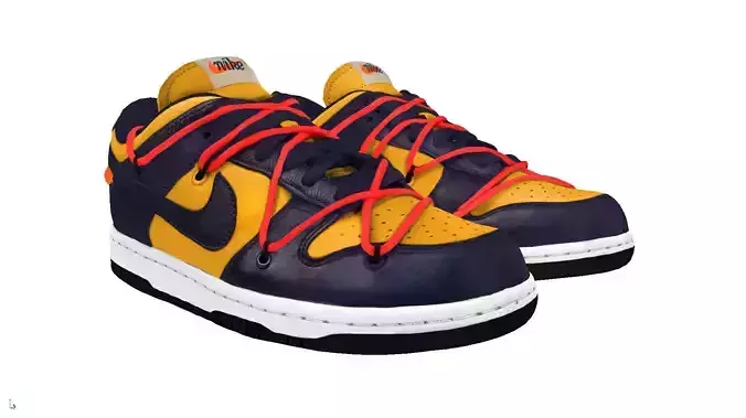 Nike Air Jordan 1 low Dunk Low Off-White University Gold LTHR OW