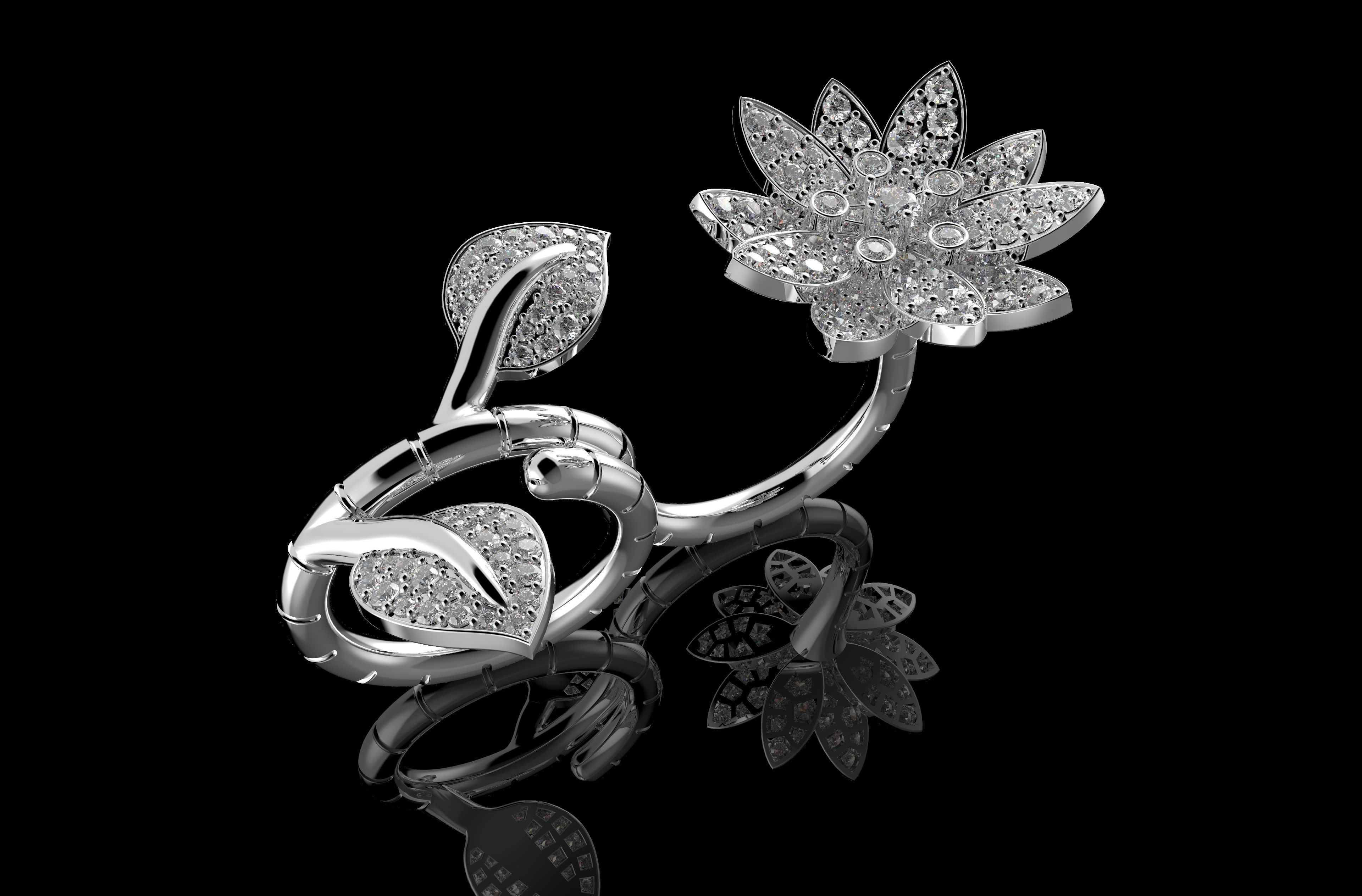 Lotus Ring 3D print model_3