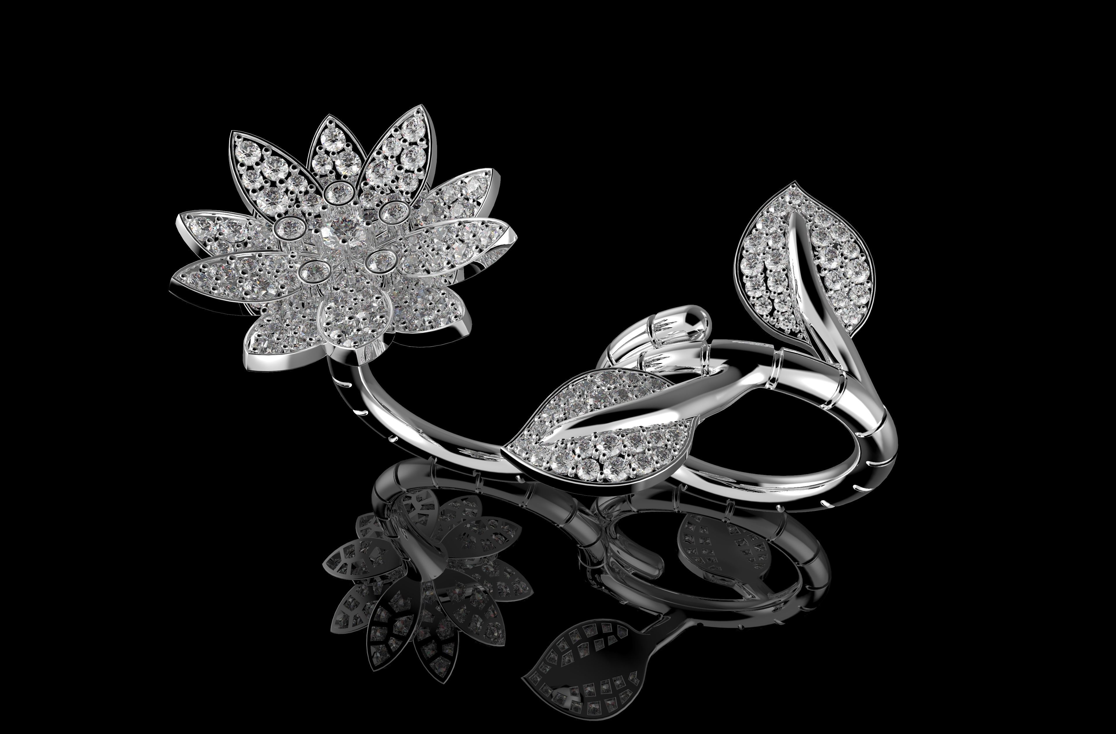 Lotus Ring 3D print model_1