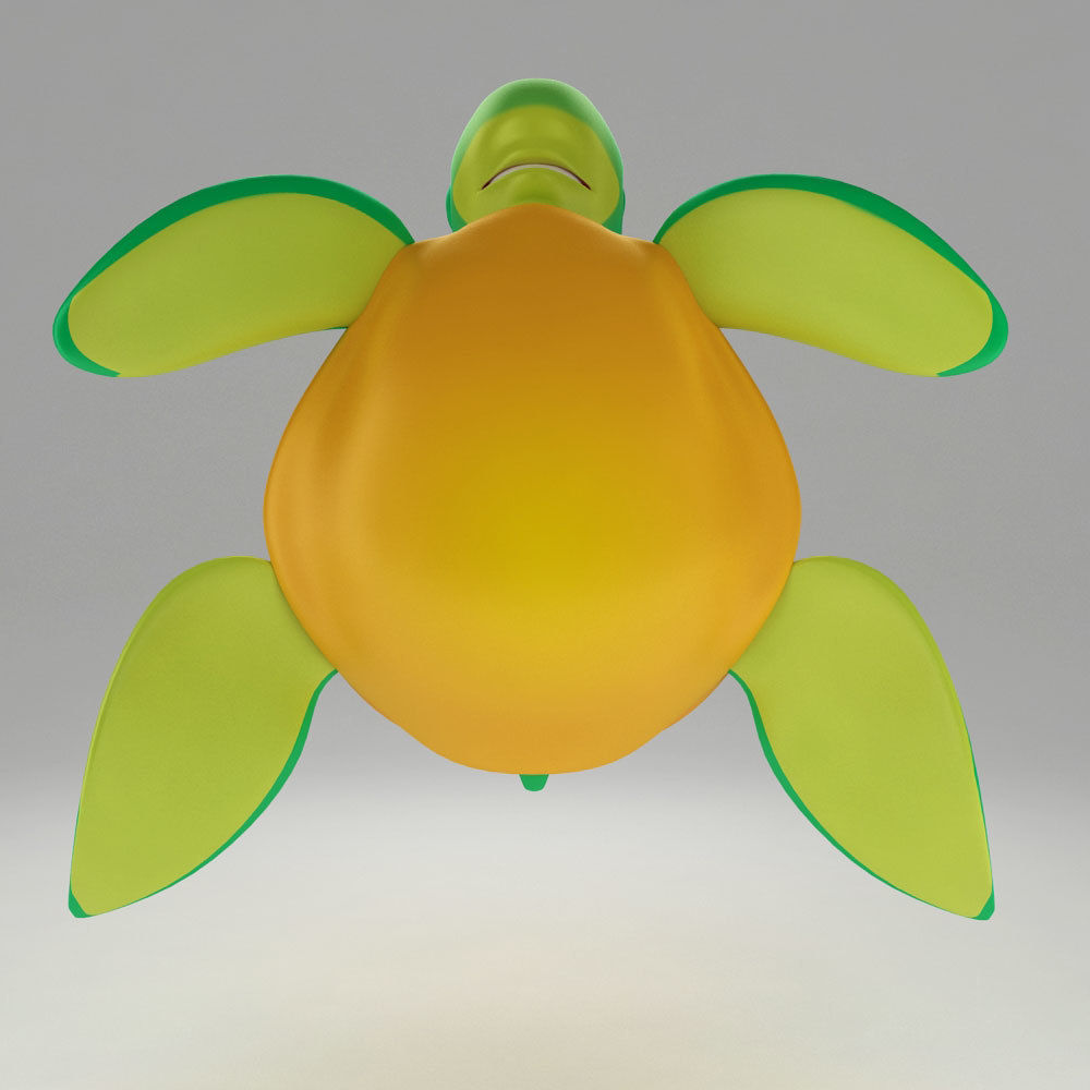 Aquatic turtle toon 3d model 3D model_3