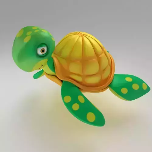 Aquatic turtle toon 3d model