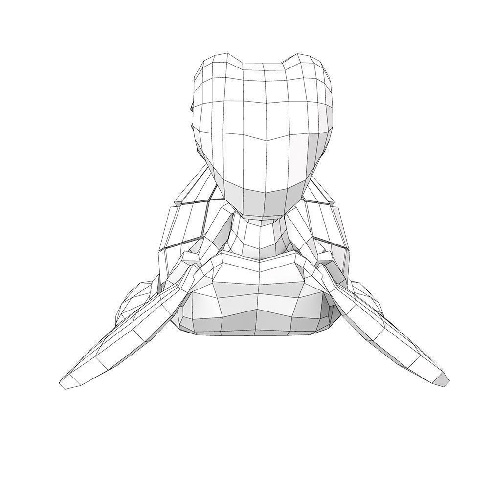 Aquatic turtle toon 3d model 3D model_7