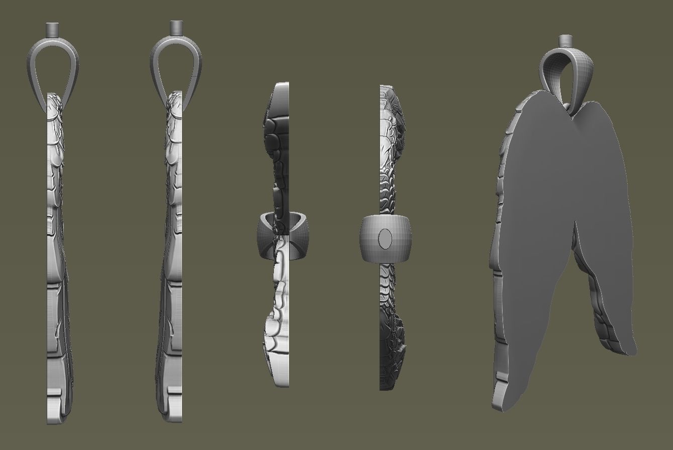 Angel Wings Pendant 3D print model_7