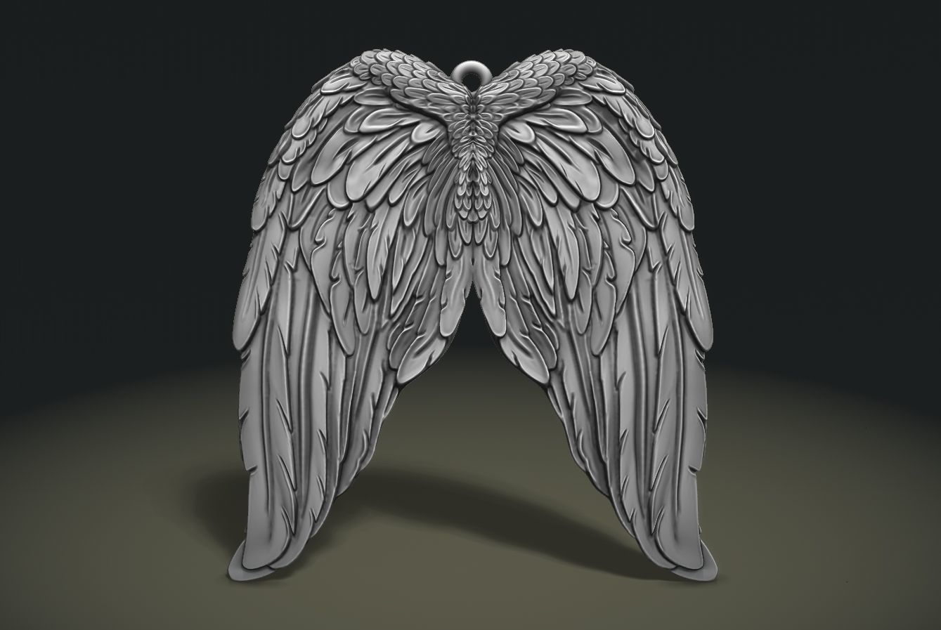 Angel Wings Pendant 3D print model_2