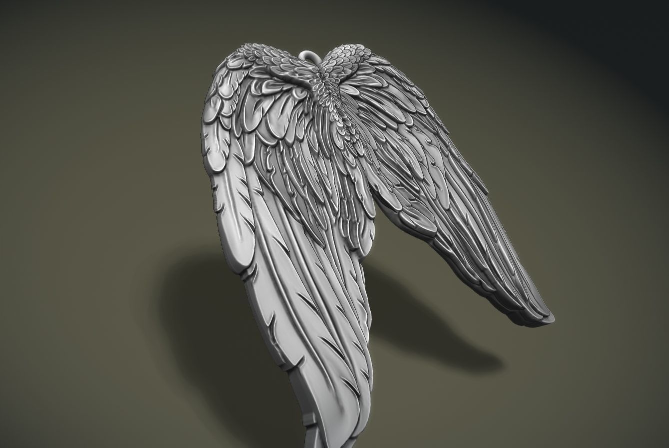 Angel Wings Pendant 3D print model_5