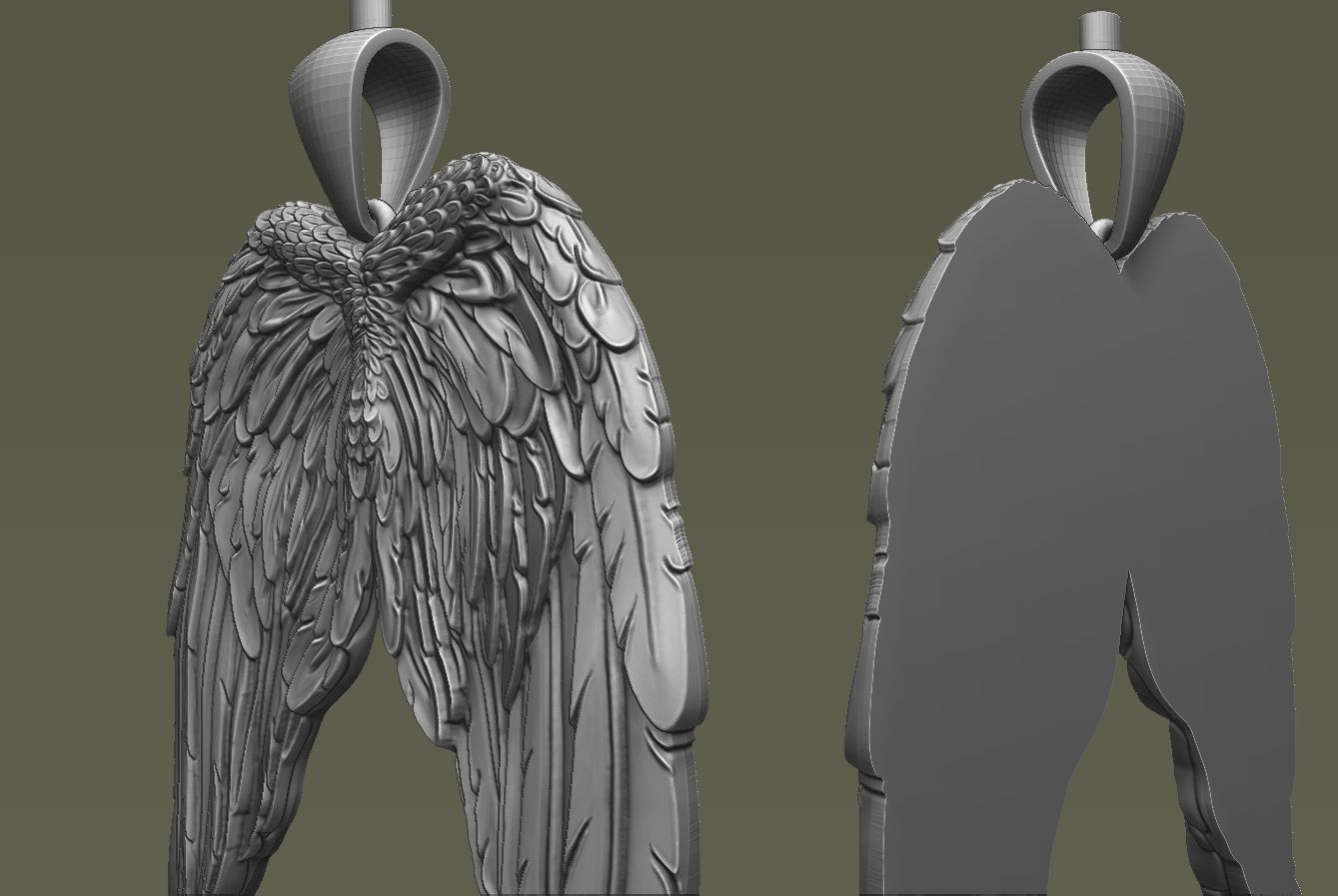 Angel Wings Pendant 3D print model_8