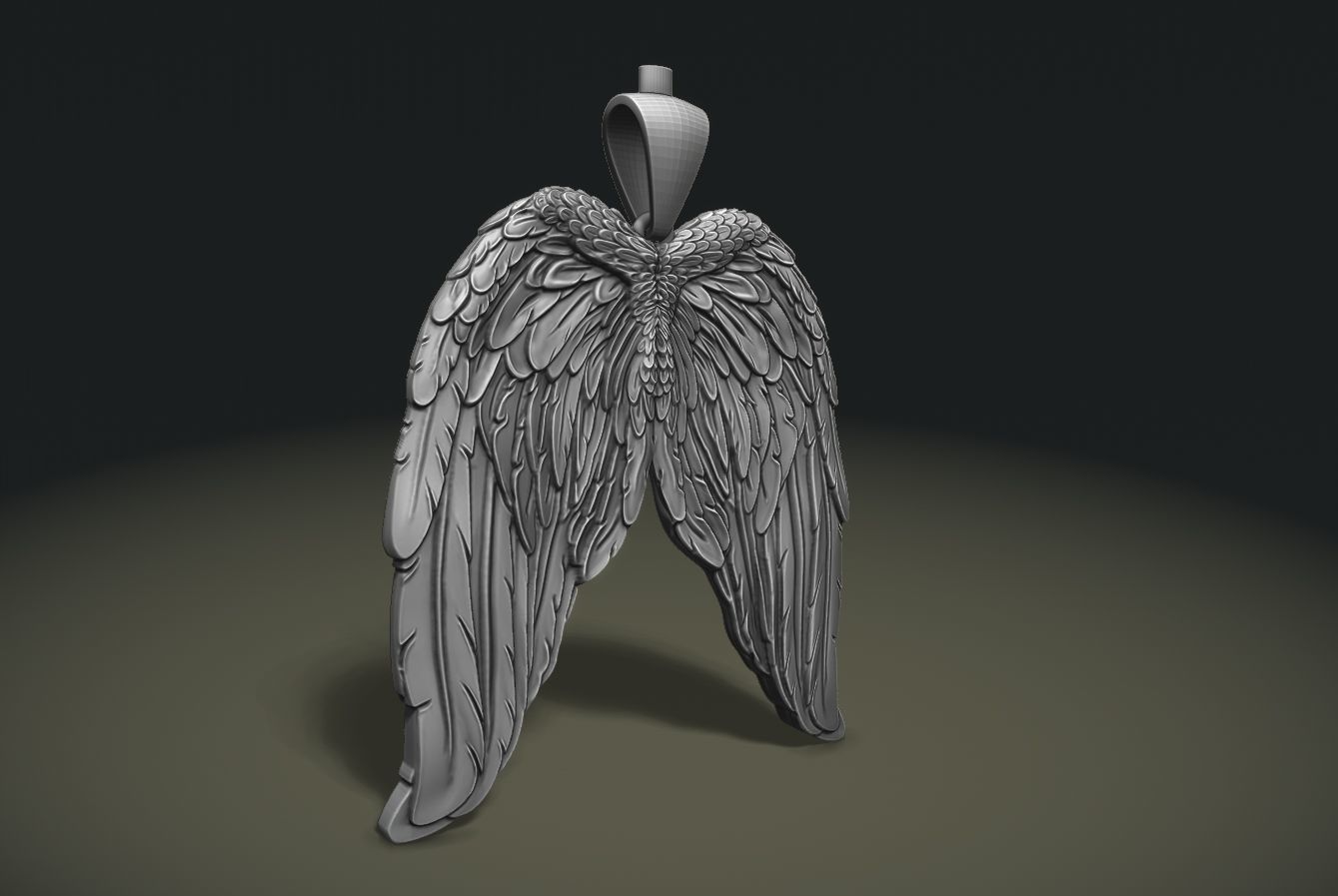 Angel Wings Pendant 3D print model_1