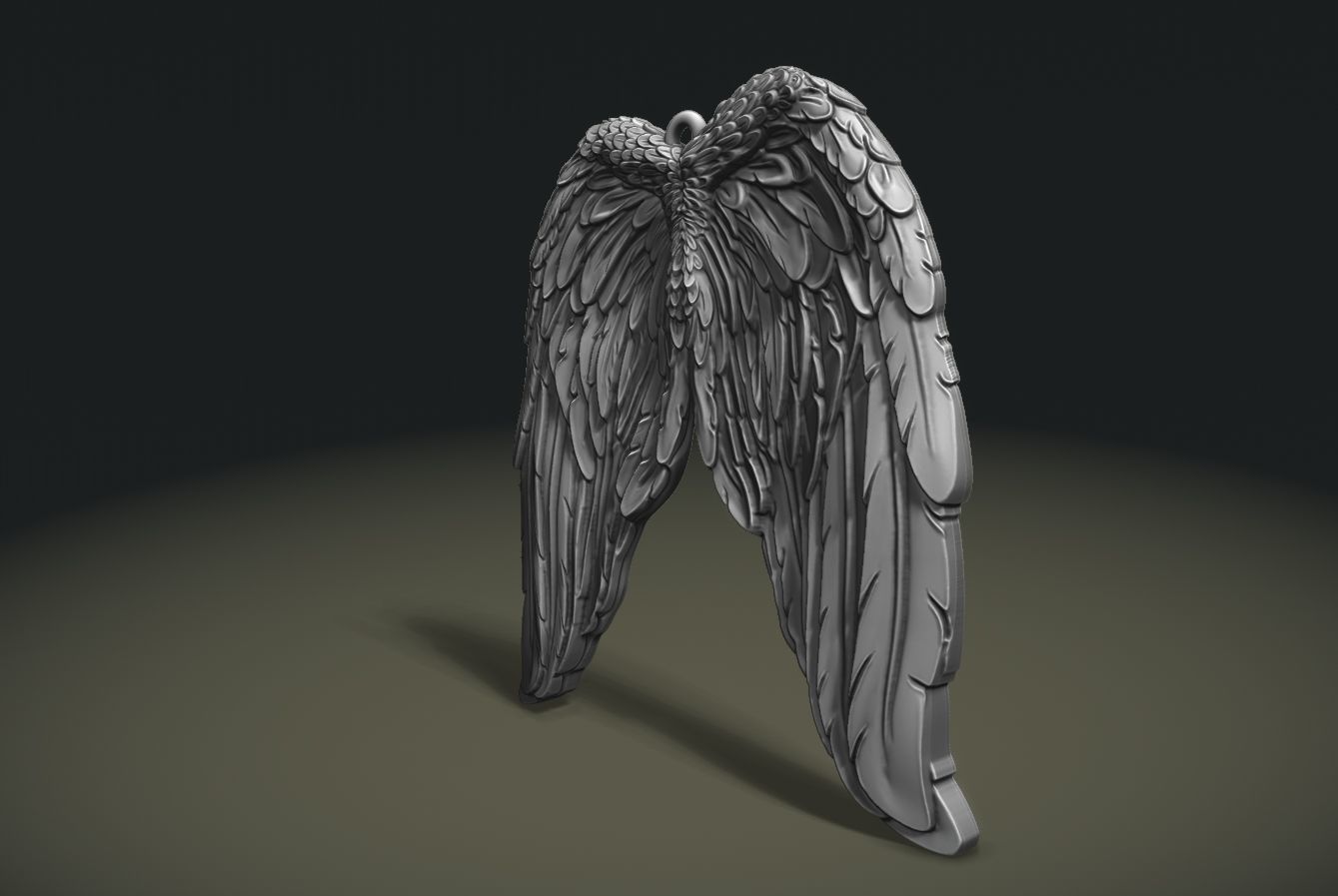 Angel Wings Pendant 3D print model_3